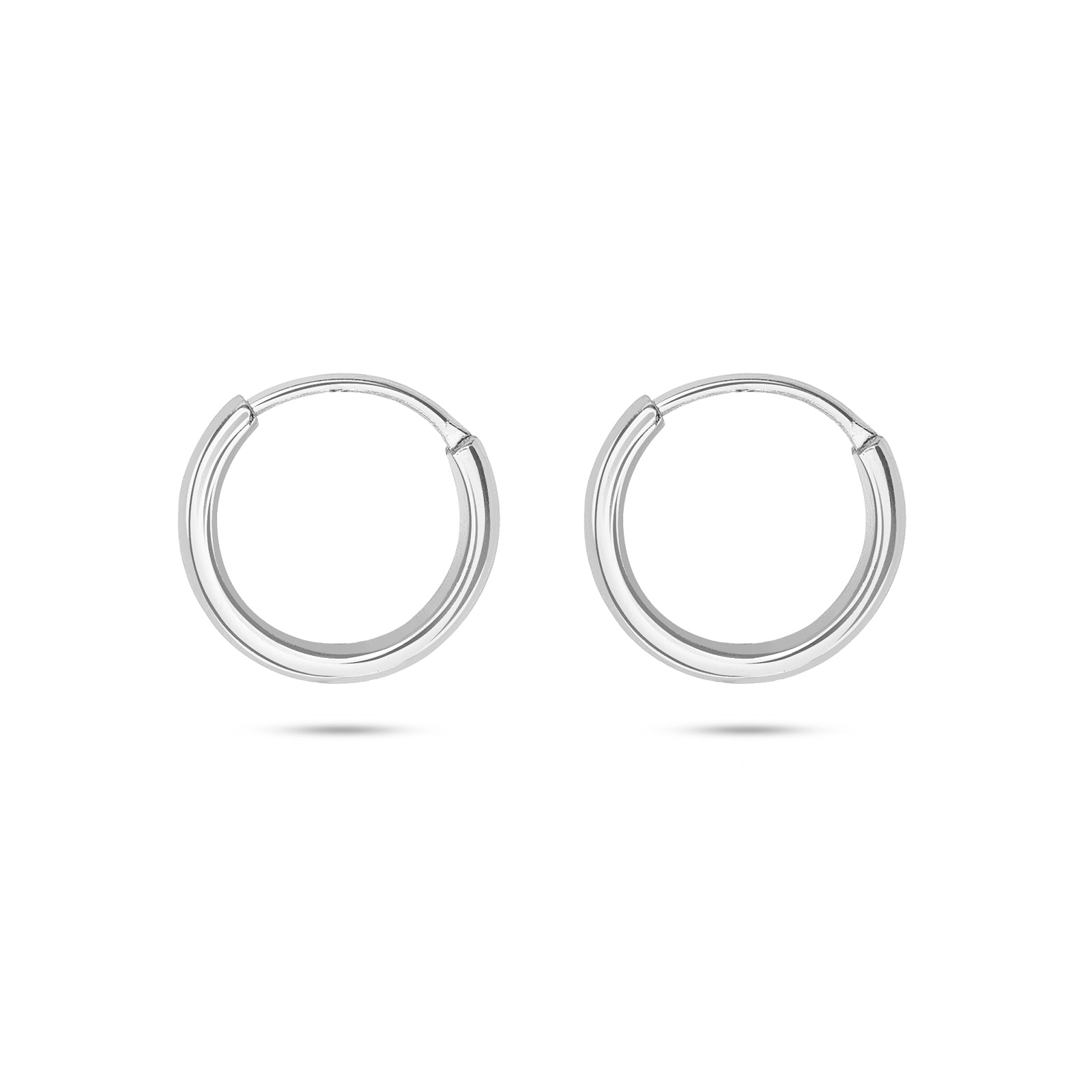 Pure 925 Silver Earrings - Heart-in Loop Ring Model - Tweov Jewels
