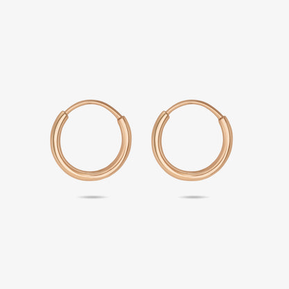 Rose Gold Heart Silver Hoop Earrings - Tweov Jewels