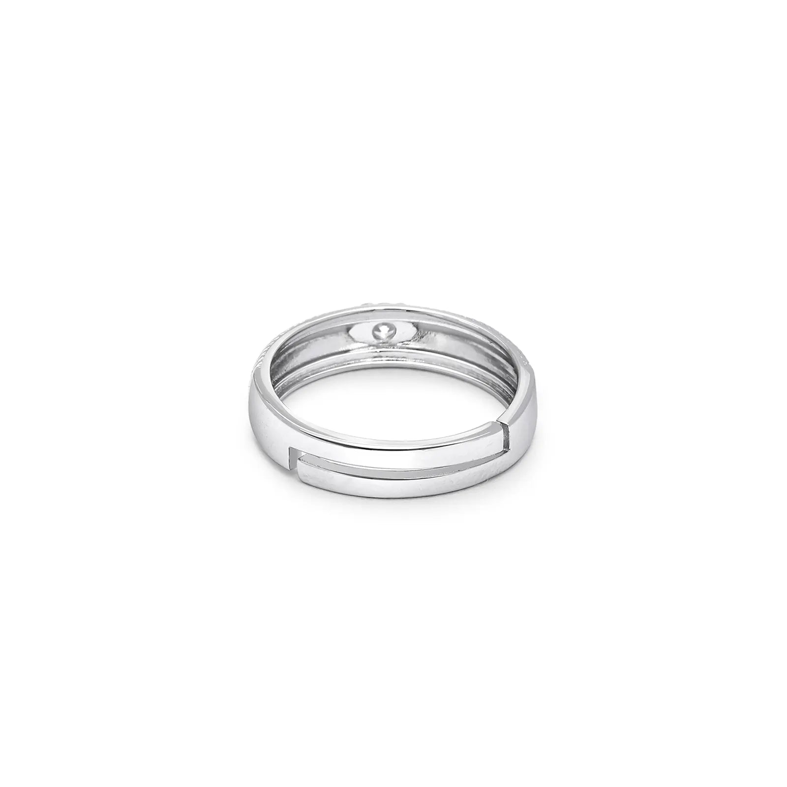 Braided Edge Couple Rings for Men & Women – 925 Sterling Silver Rhodium Plated