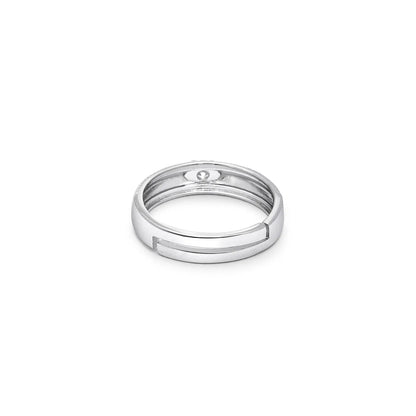 Braided Edge Couple Rings for Men & Women – 925 Sterling Silver Rhodium Plated