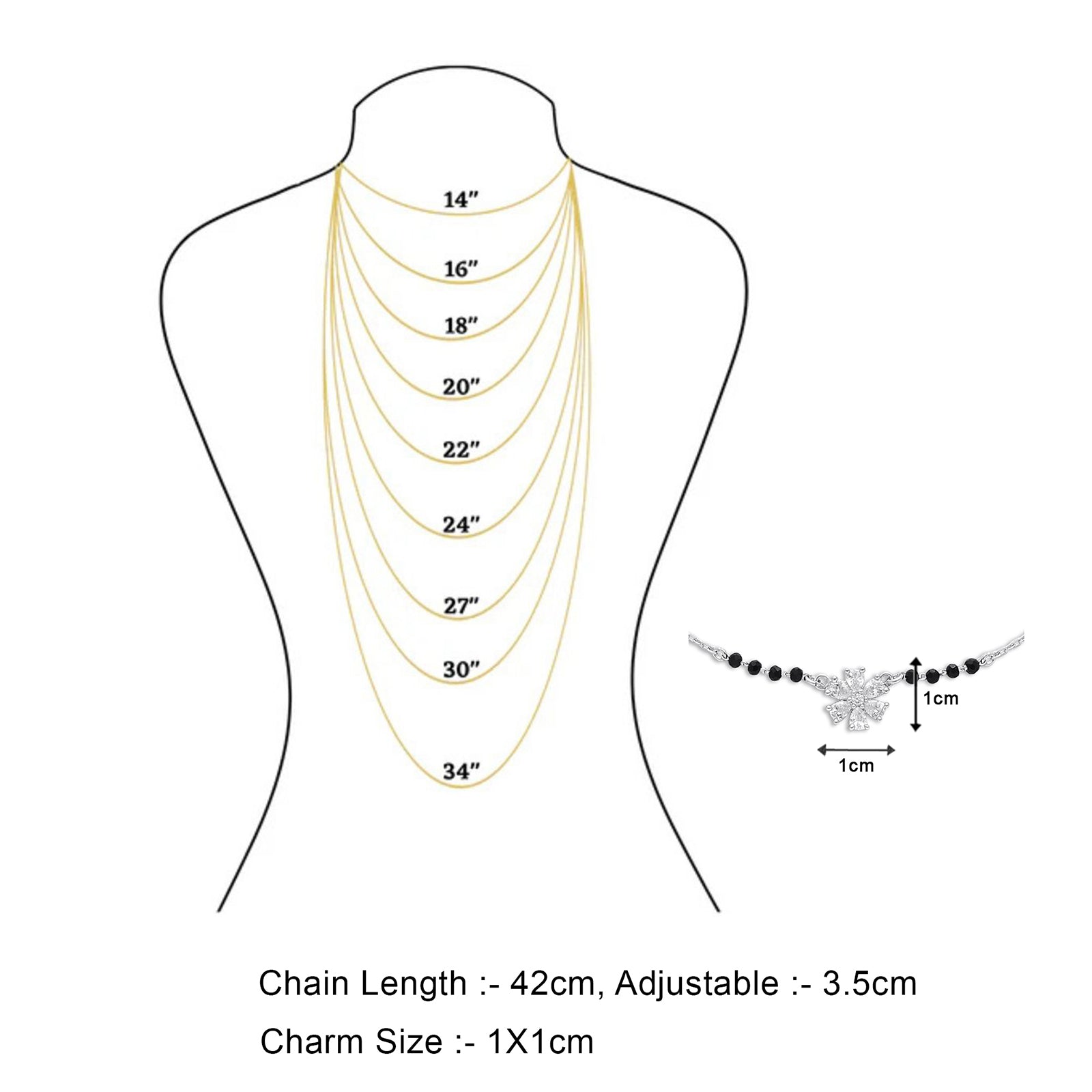 Floral Design Silver Mangalsutra - Tweov Jewels
