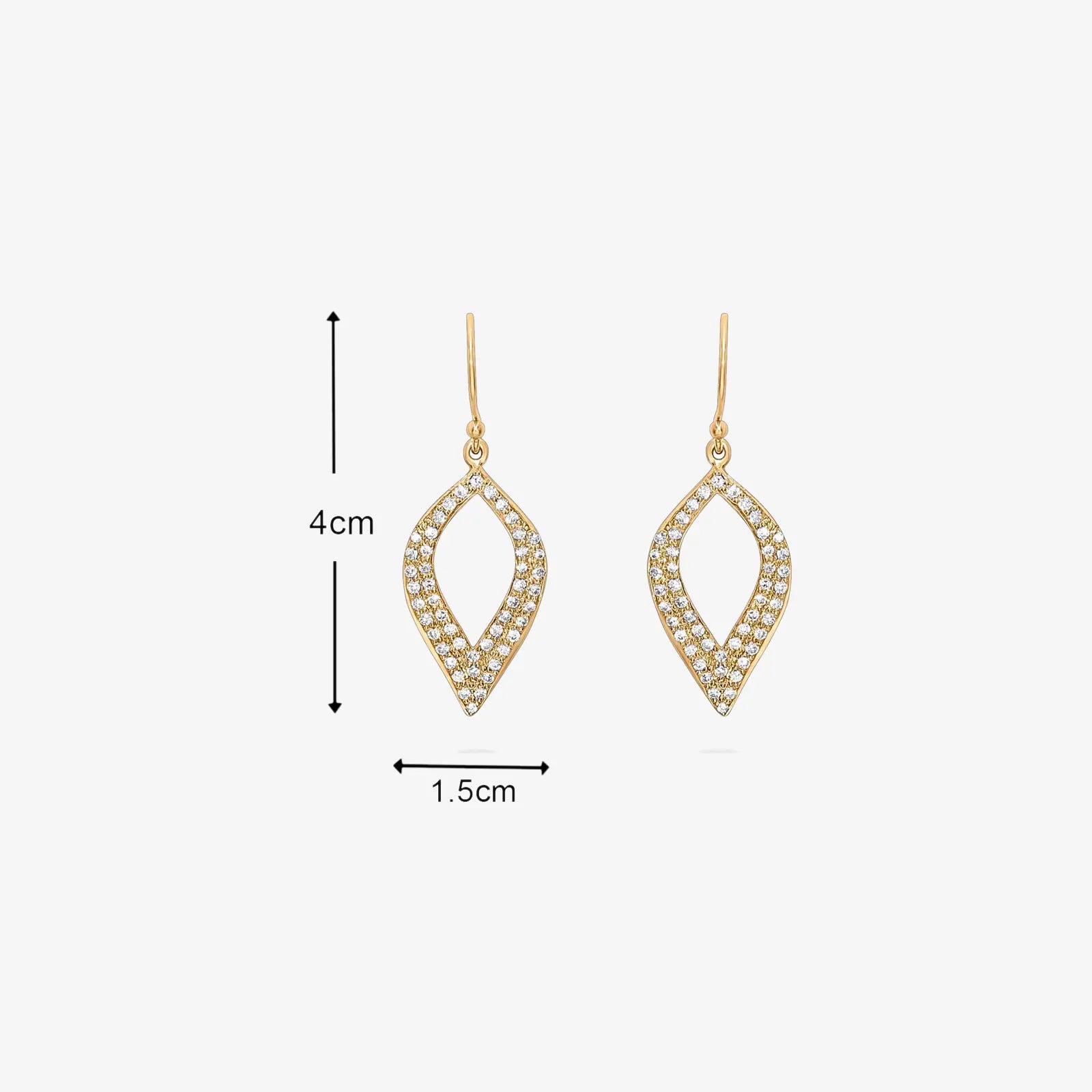 Pure Silver Gold Earrings Odyssey of Cubic Zircon - Tweov Jewels