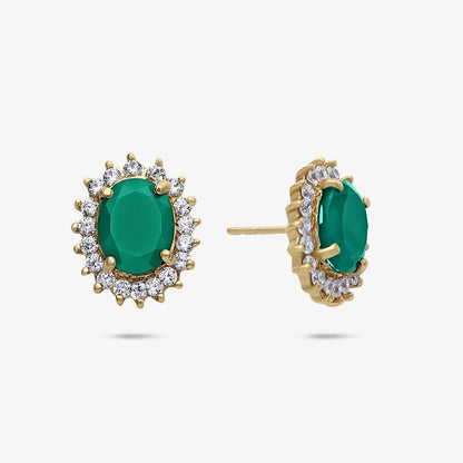 Pure Silver Emerald Green Pendant & Earrings Set - Tweov Jewels
