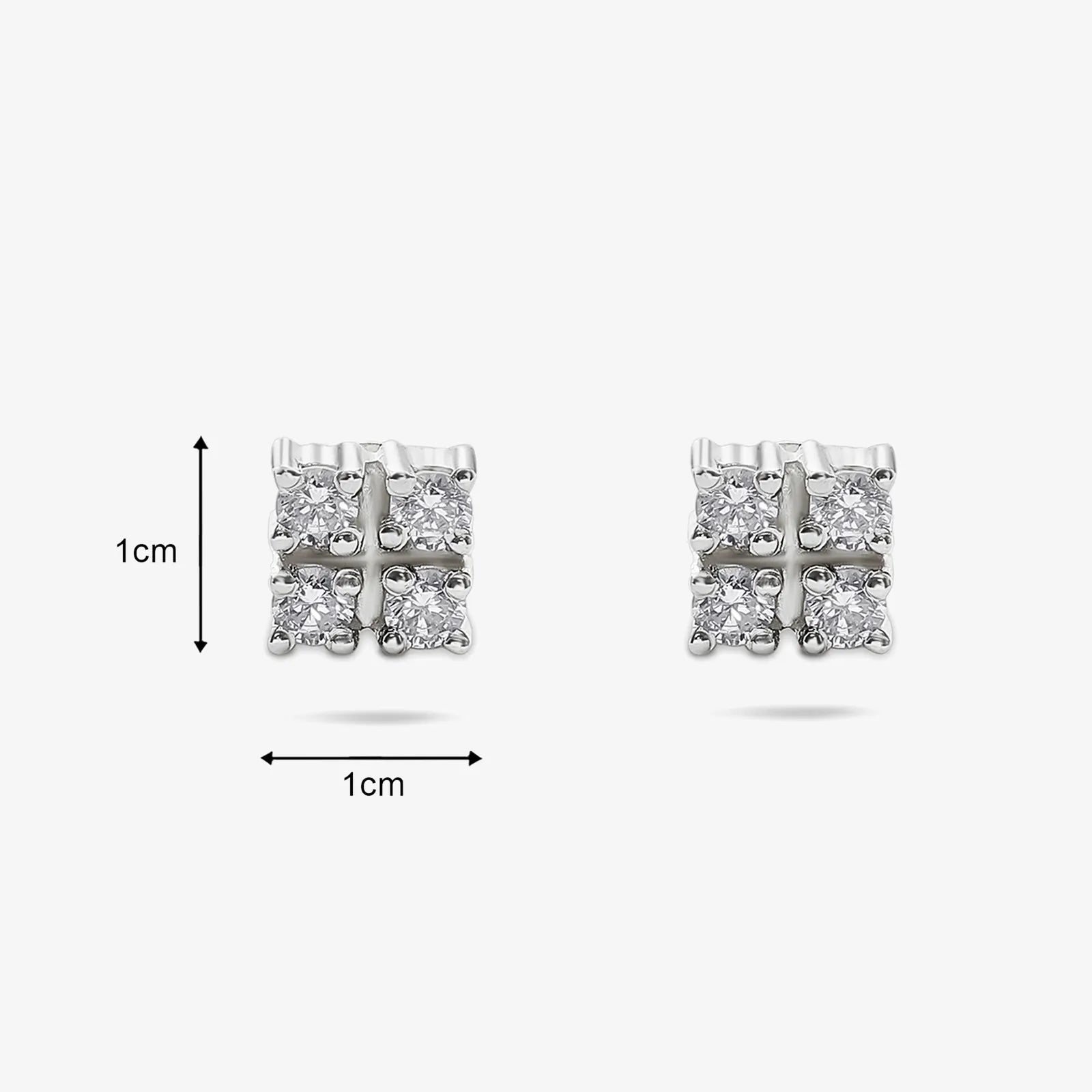 Square CZ Silver Stud - Tweov Jewels