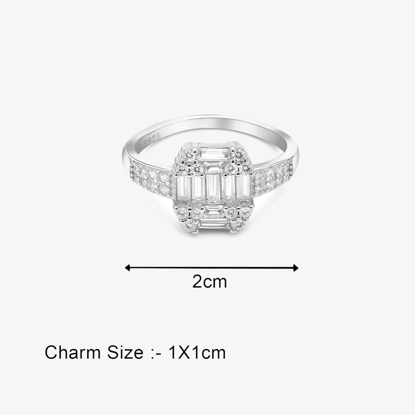 CZ Baguette Cluster Ring for Women - Tweov Jewels