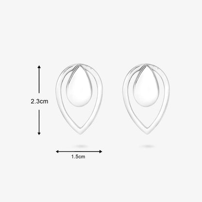 Pure 925 Sterling Silver Raindrop Stud Earrings for Women - Tweov Jewels