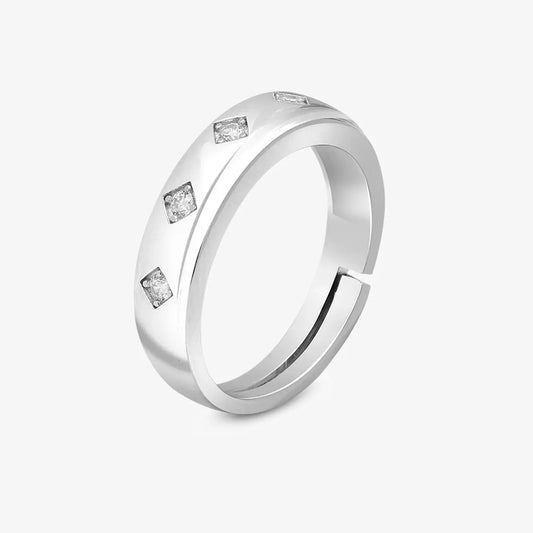 Silver CZ Band Ring for Women - Tweov Jewels