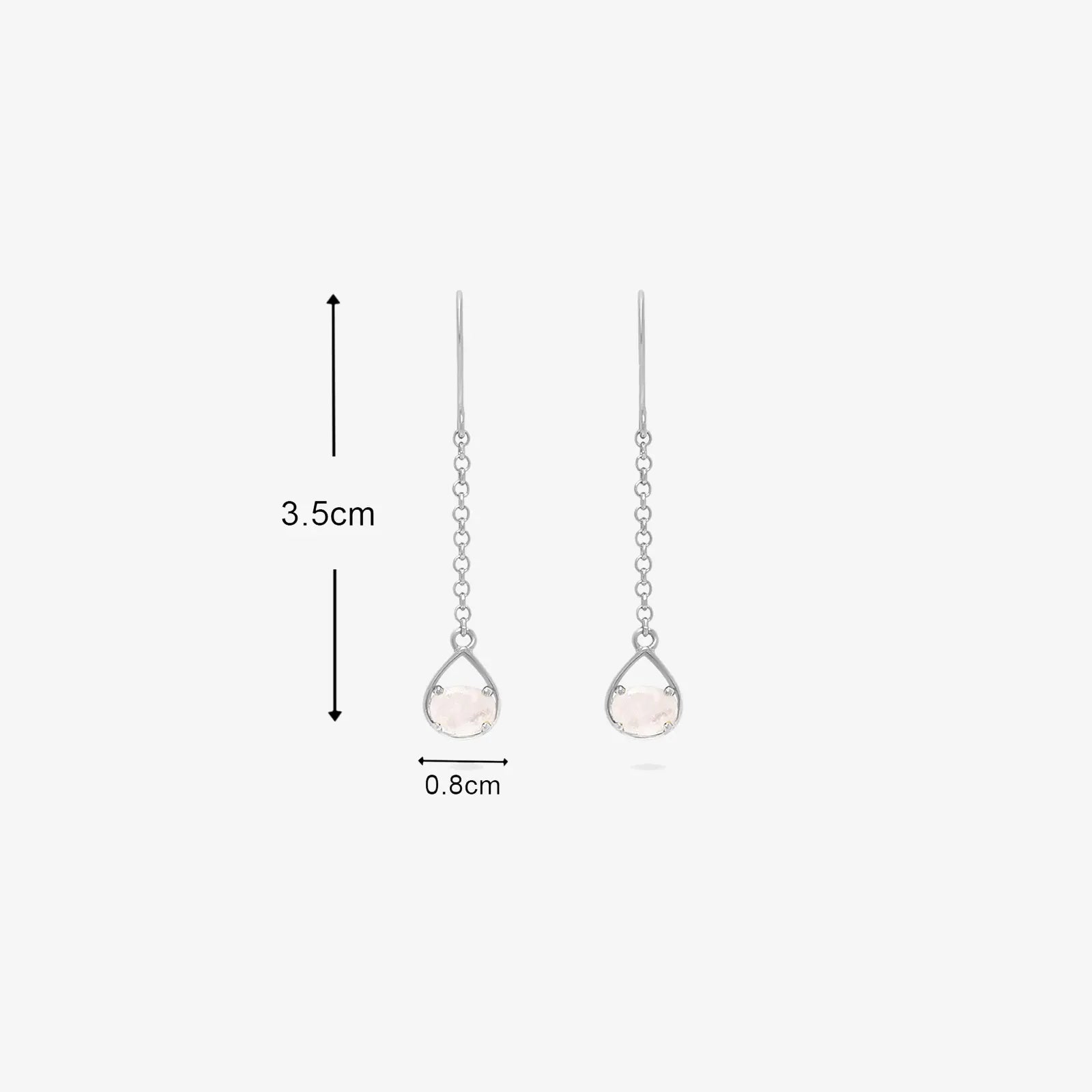 Moonstone Long Drop Earring Design - Tweov Jewels