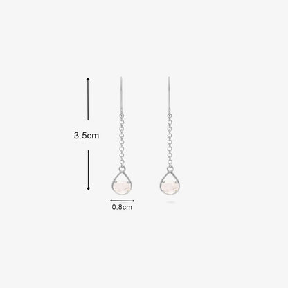 Moonstone Long Drop Earring Design - Tweov Jewels