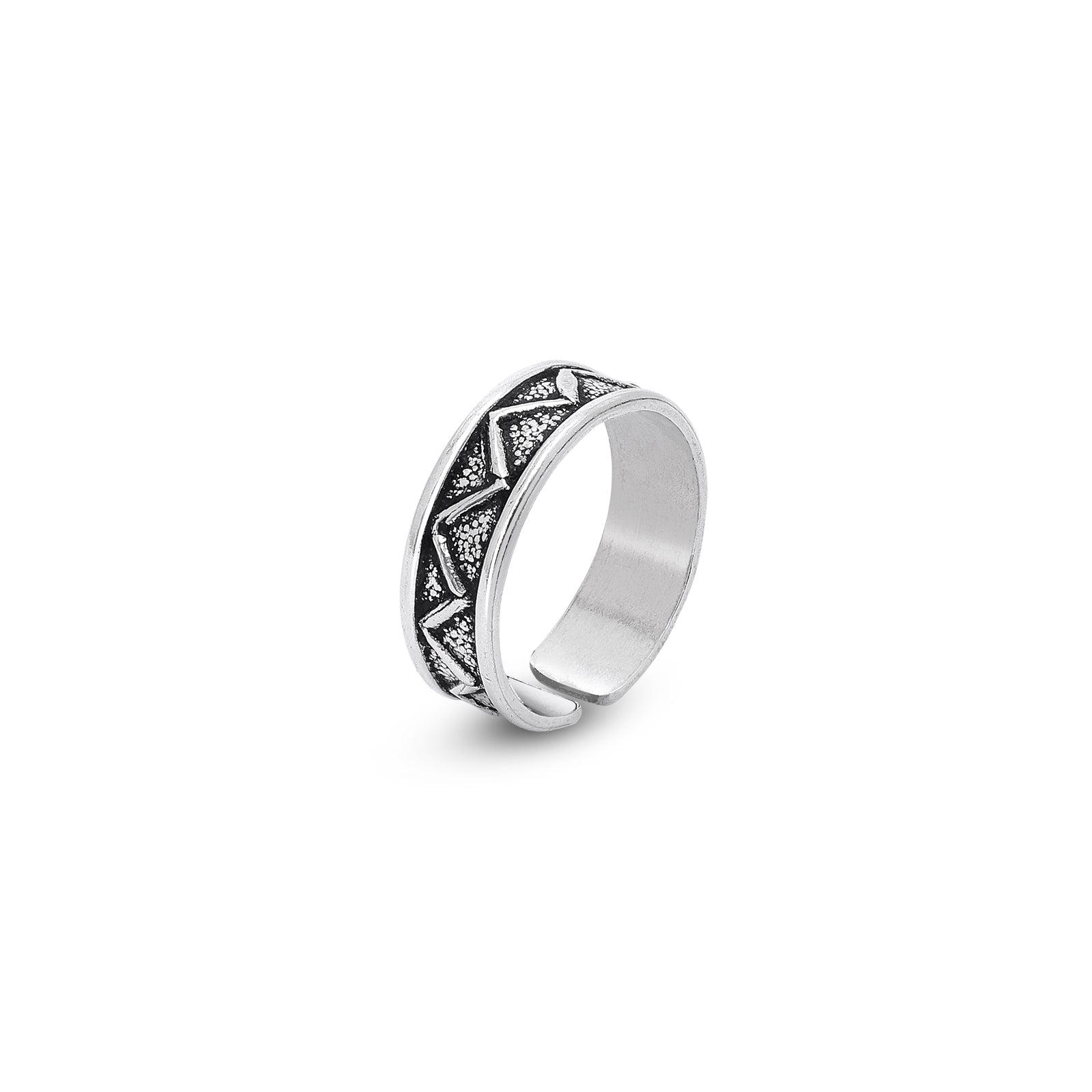 Pure Silver Toe Ring - Eternal Zig Zag Waves - Tweov Jewels