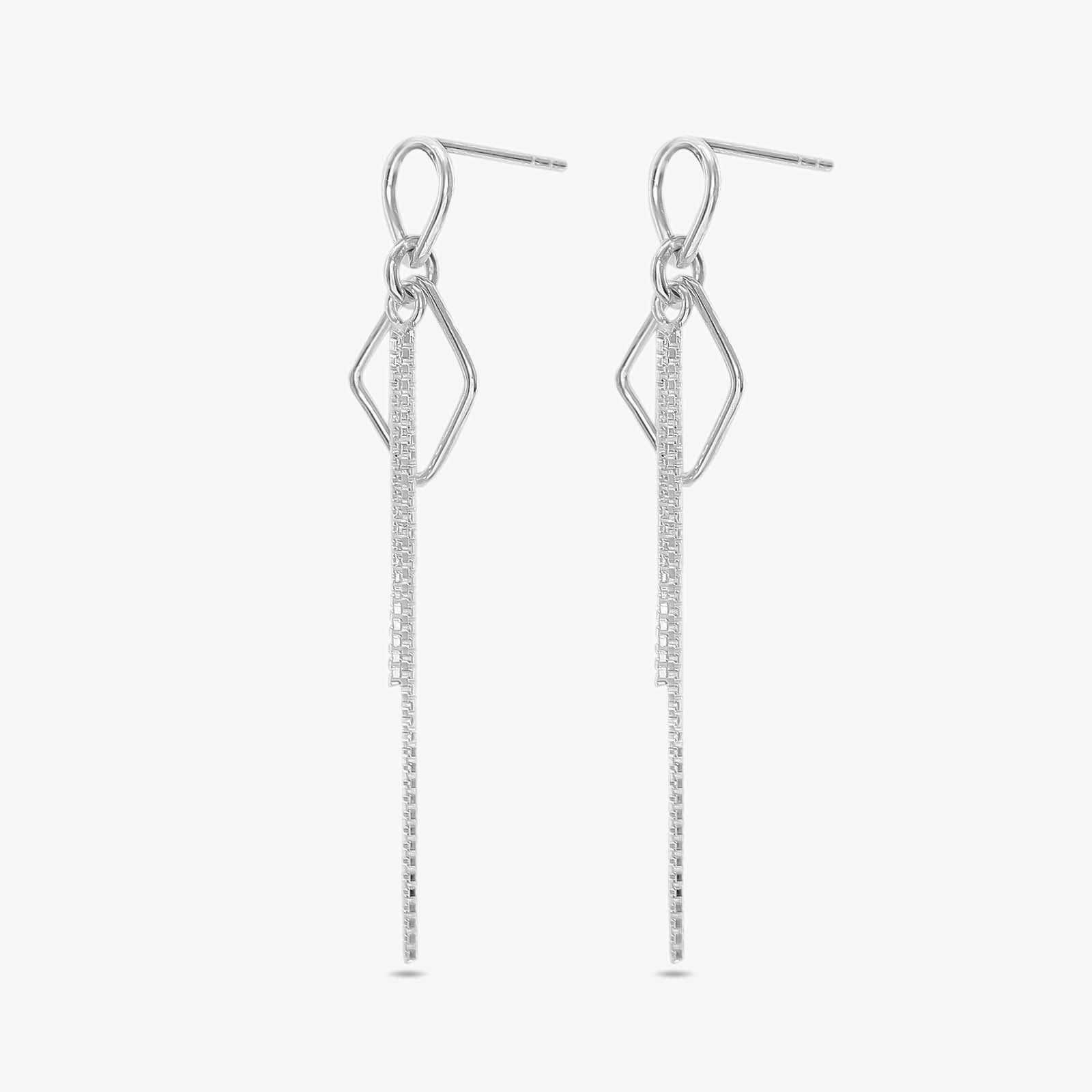 Sleek Threader Chain Design Silver Earrings - Tweov Jewels