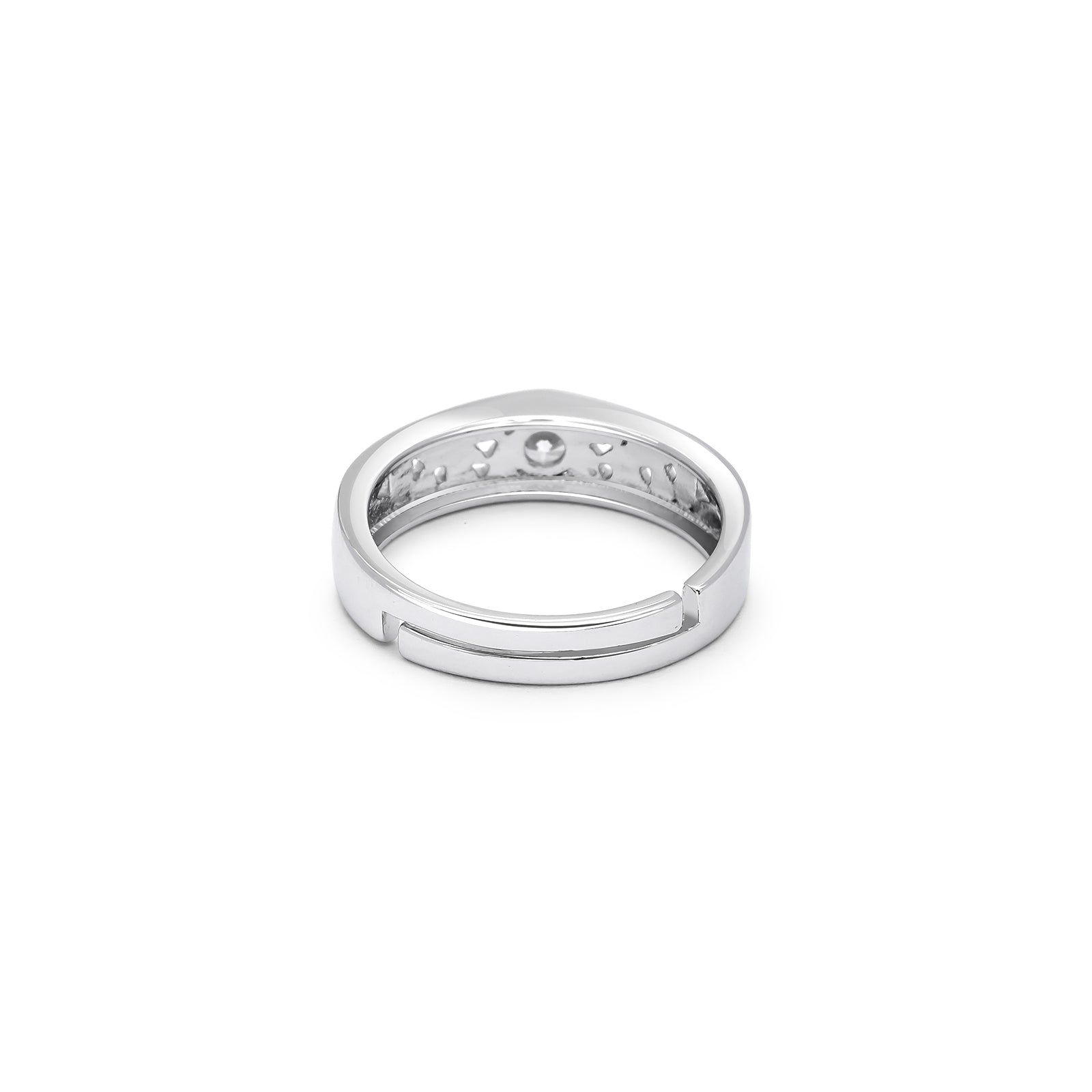 Shard Texture Couple Rings for Men & Women – 925 Sterling Silver Rhodium Plated