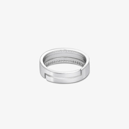 Dual Layered CZ Silver Ring for Men