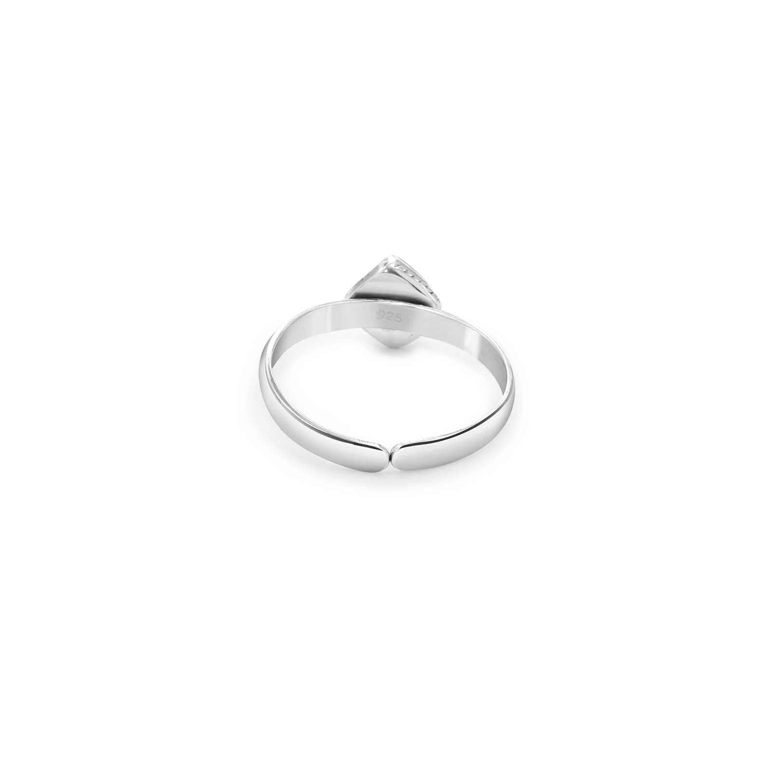 Silver Green Emerald Cut Toe Ring