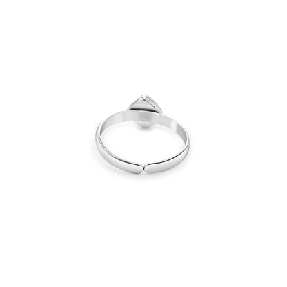 Silver Green Emerald Cut Toe Ring