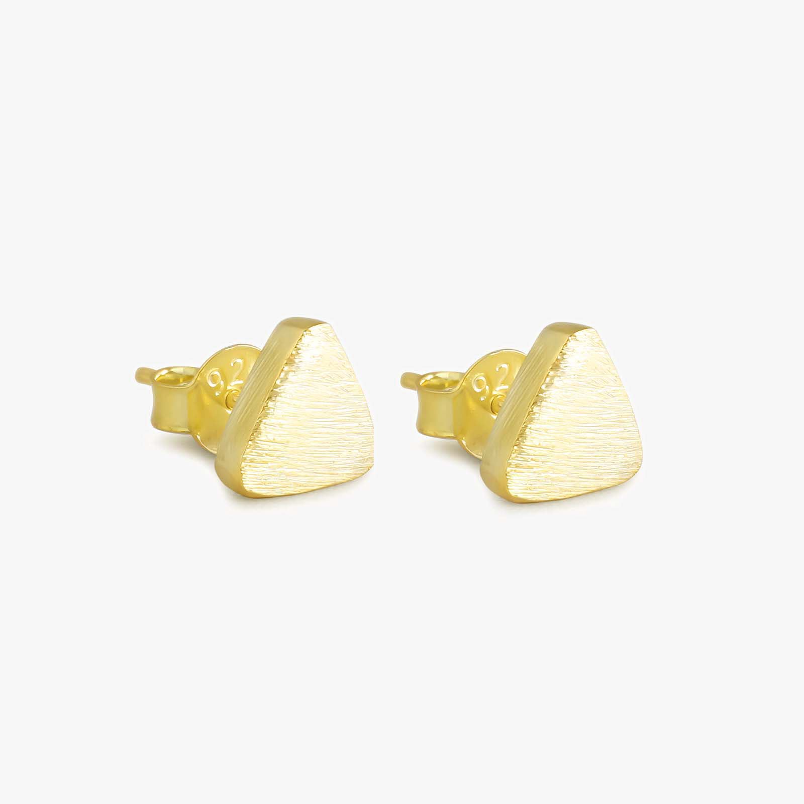 Pure Silver Stud - Triangle Gold Plated Model - Tweov Jewels