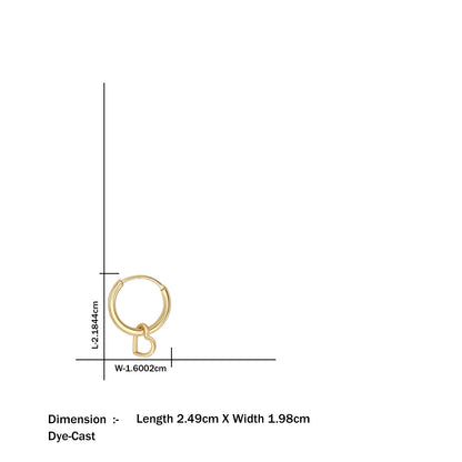 Gold-Plated Heart Silver Hoop Earrings