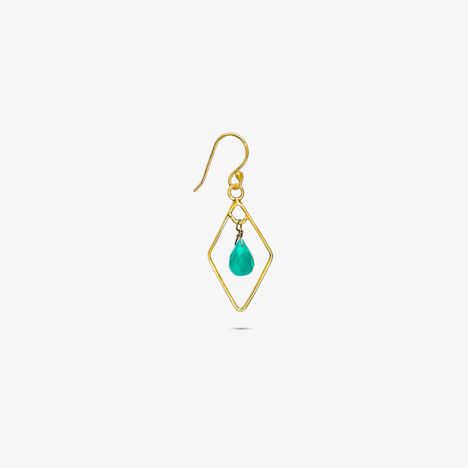 Pure Silver Earrings - Bold Gold Green Garnet - Tweov Jewels