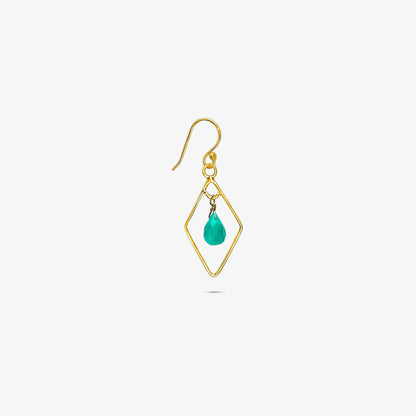 Pure Silver Earrings - Bold Gold Green Garnet - Tweov Jewels