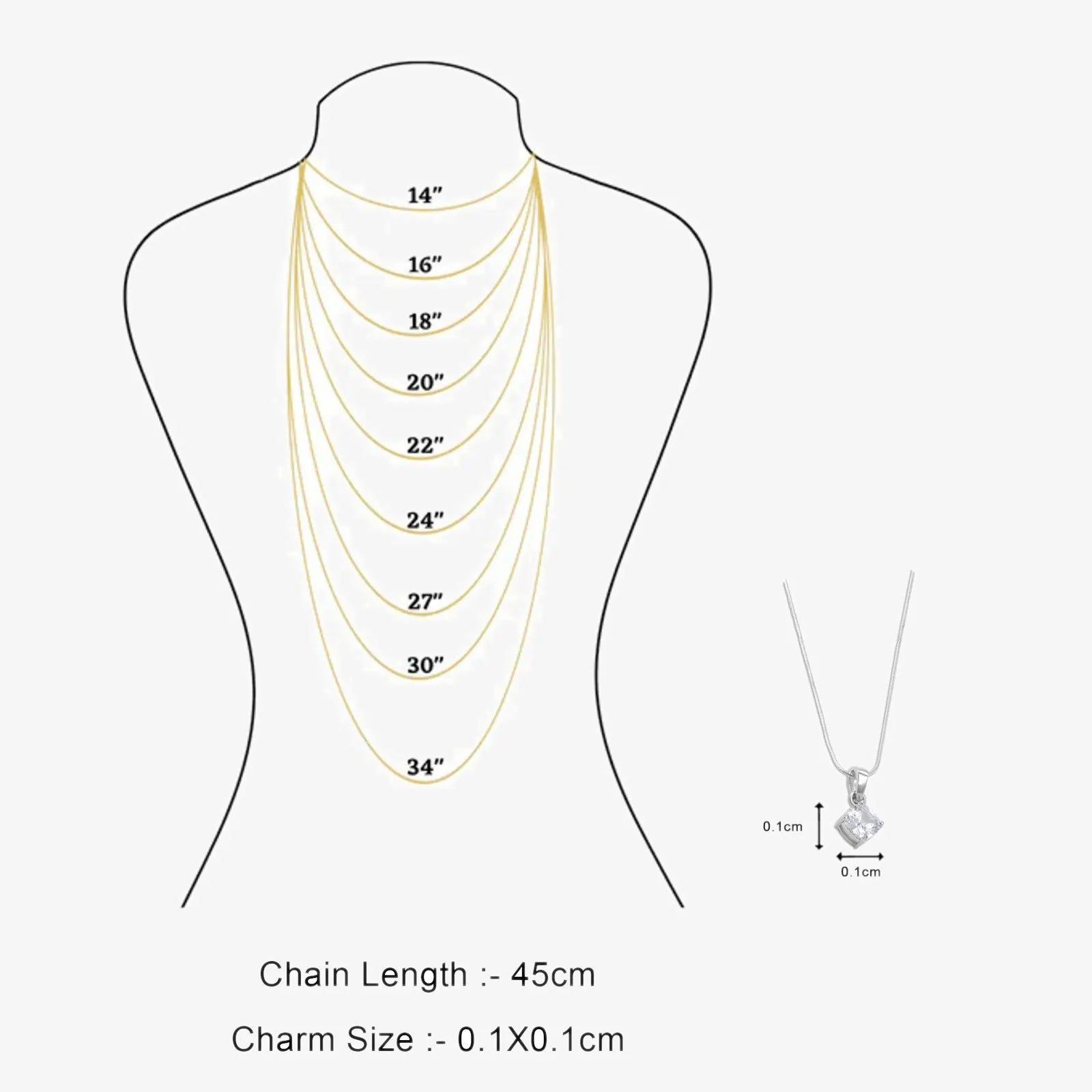 CZ Cushion Cut Pendant Chain for Women