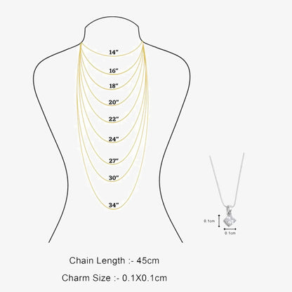 CZ Cushion Cut Pendant Chain for Women