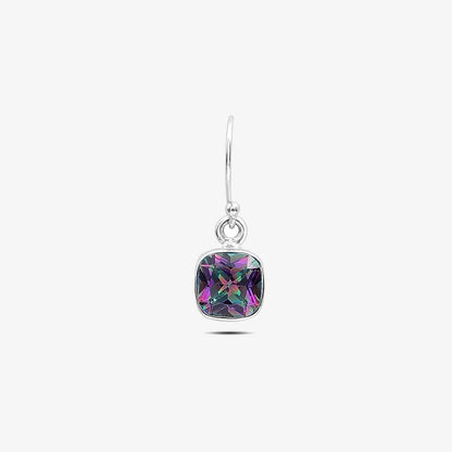 Silver Mystic Topaz Stone Studded Dangle Earrings