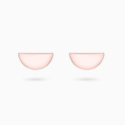 Pure Silver Earrings - 3 in 1 Rose Gold Dome Shaped Stud - Tweov Jewels