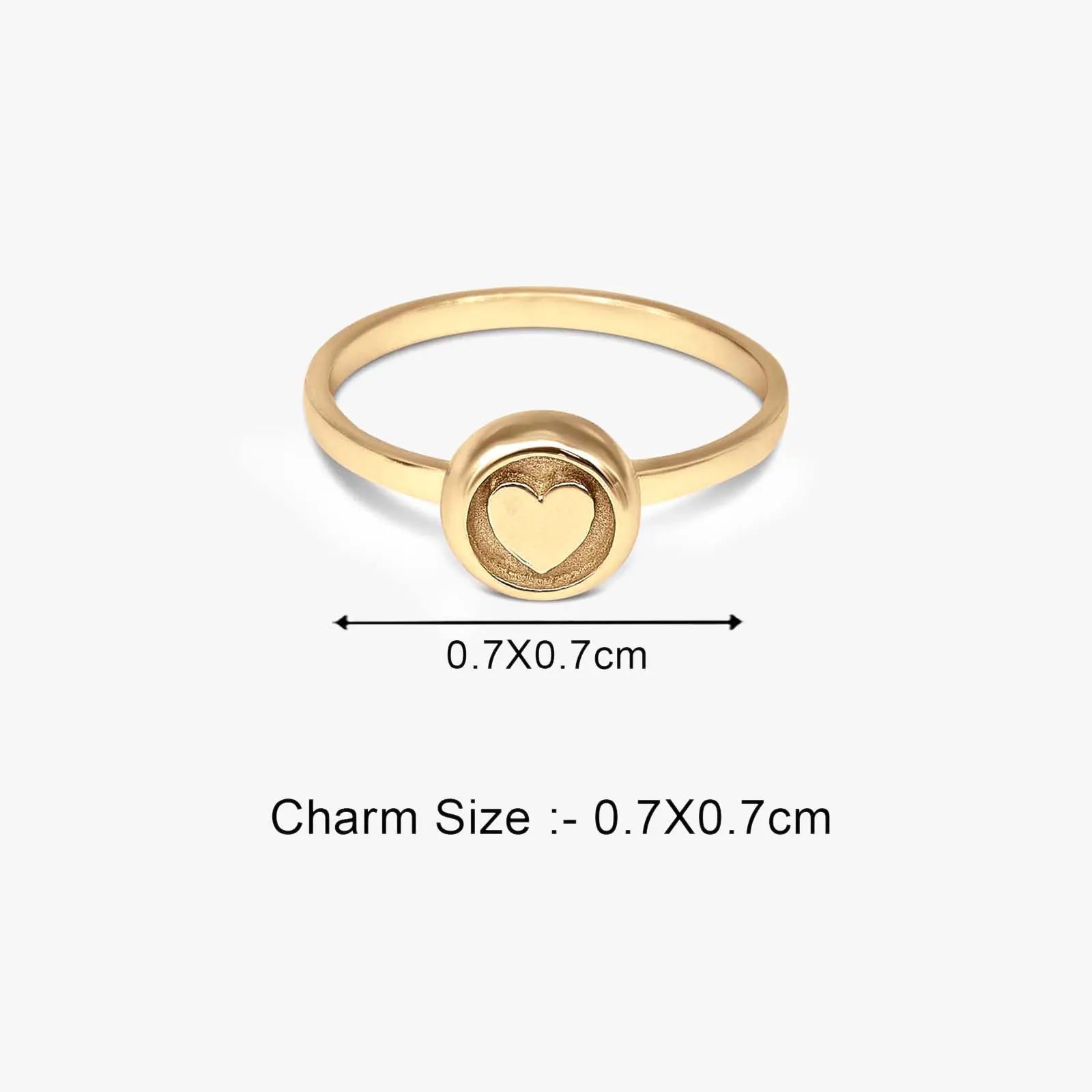 Gold Plated Heart Silver Ring - Tweov Jewels