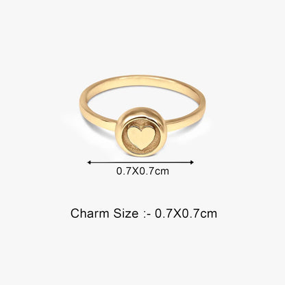 Gold Plated Heart Silver Ring - Tweov Jewels