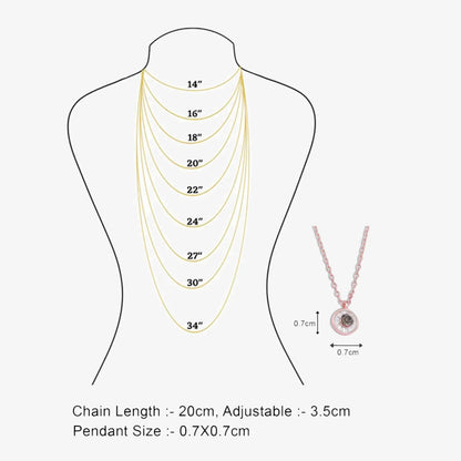 Rose Gold Plated Sea Green Stone Studded Chain Pendant