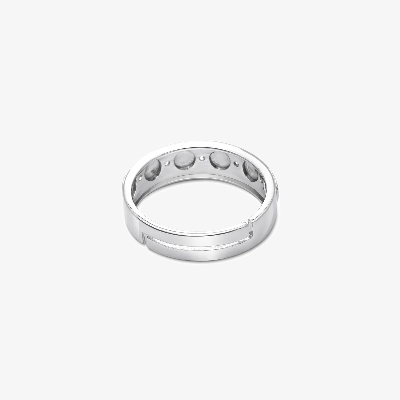 CZ Studded Starlight Silver Ring for Men