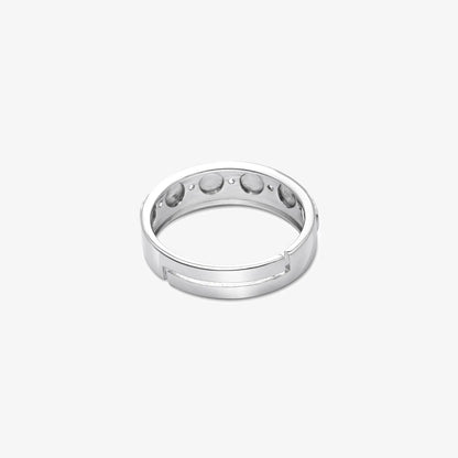 CZ Studded Starlight Silver Ring for Men