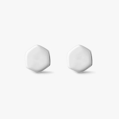 Pure Silver Stud - Hexa Glossy Finish - Tweov Jewels