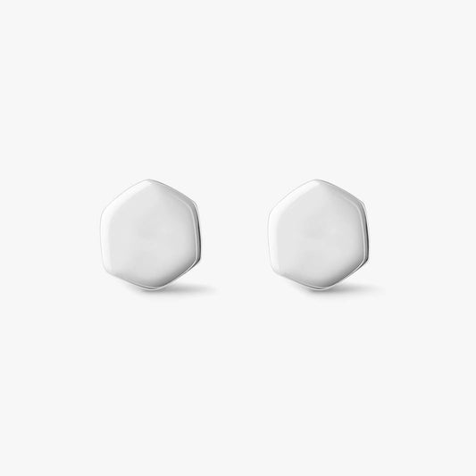 Pure Silver Stud - Hexa Glossy Finish - Tweov Jewels