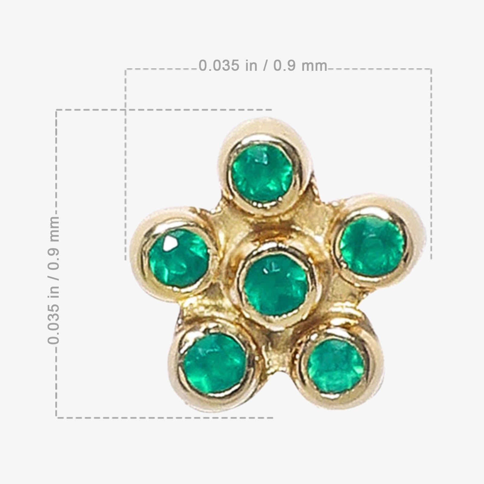 Gold-Plated Floral Design Green Stone Silver Stud Earring - Tweov Jewels