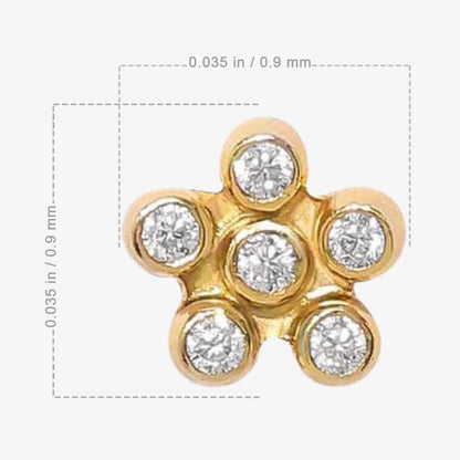 Gold Plated CZ Floral Design Silver Stud - Tweov Jewels