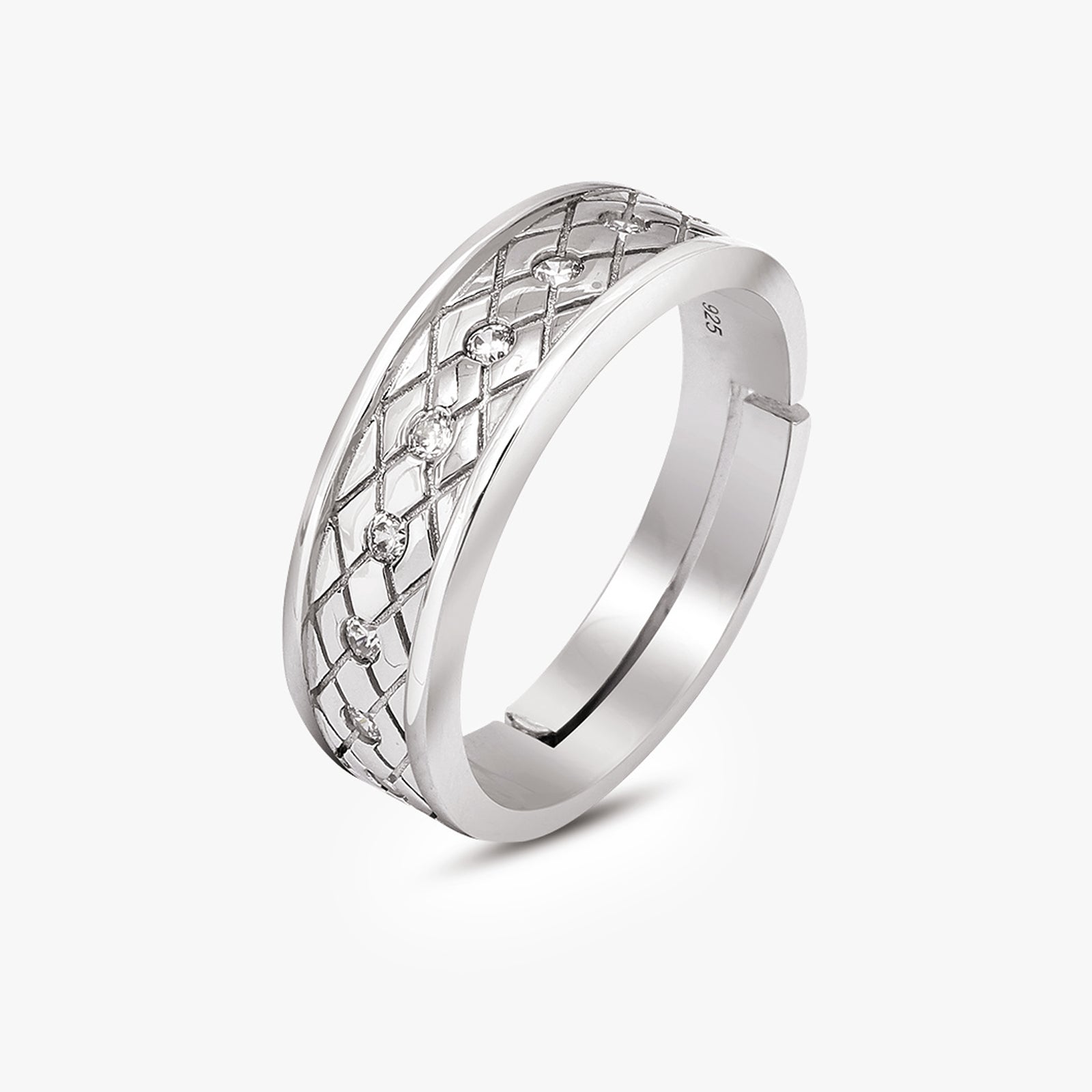 Silver CZ Love Couple Rings