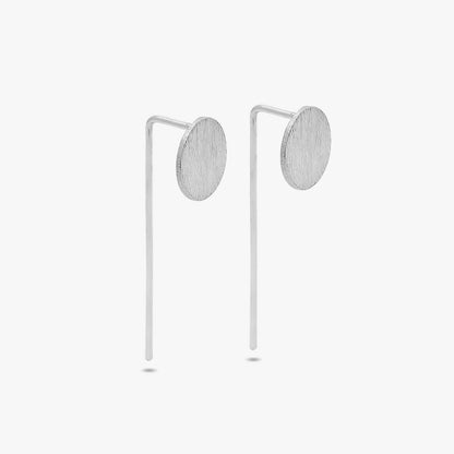 Long Solid Bar Silver Earrings - Tweov Jewels