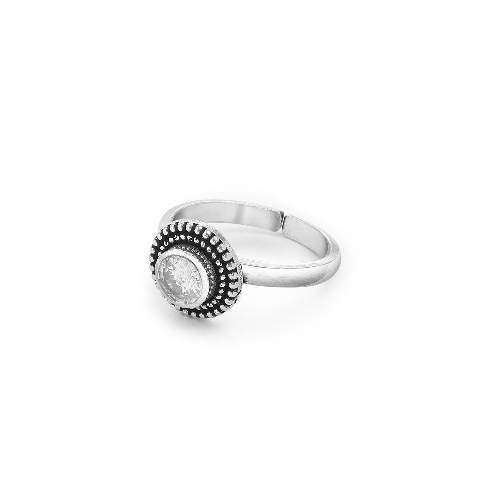 Pure Silver Ring - Glorious Bloom of CZ Stones - Tweov Jewels