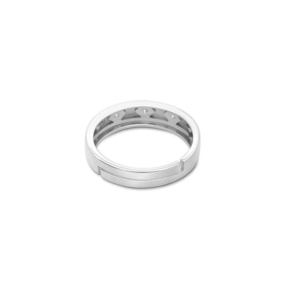 Facet Frame Couple Rings for Men & Women – 925 Sterling Silver Rhodium Plated