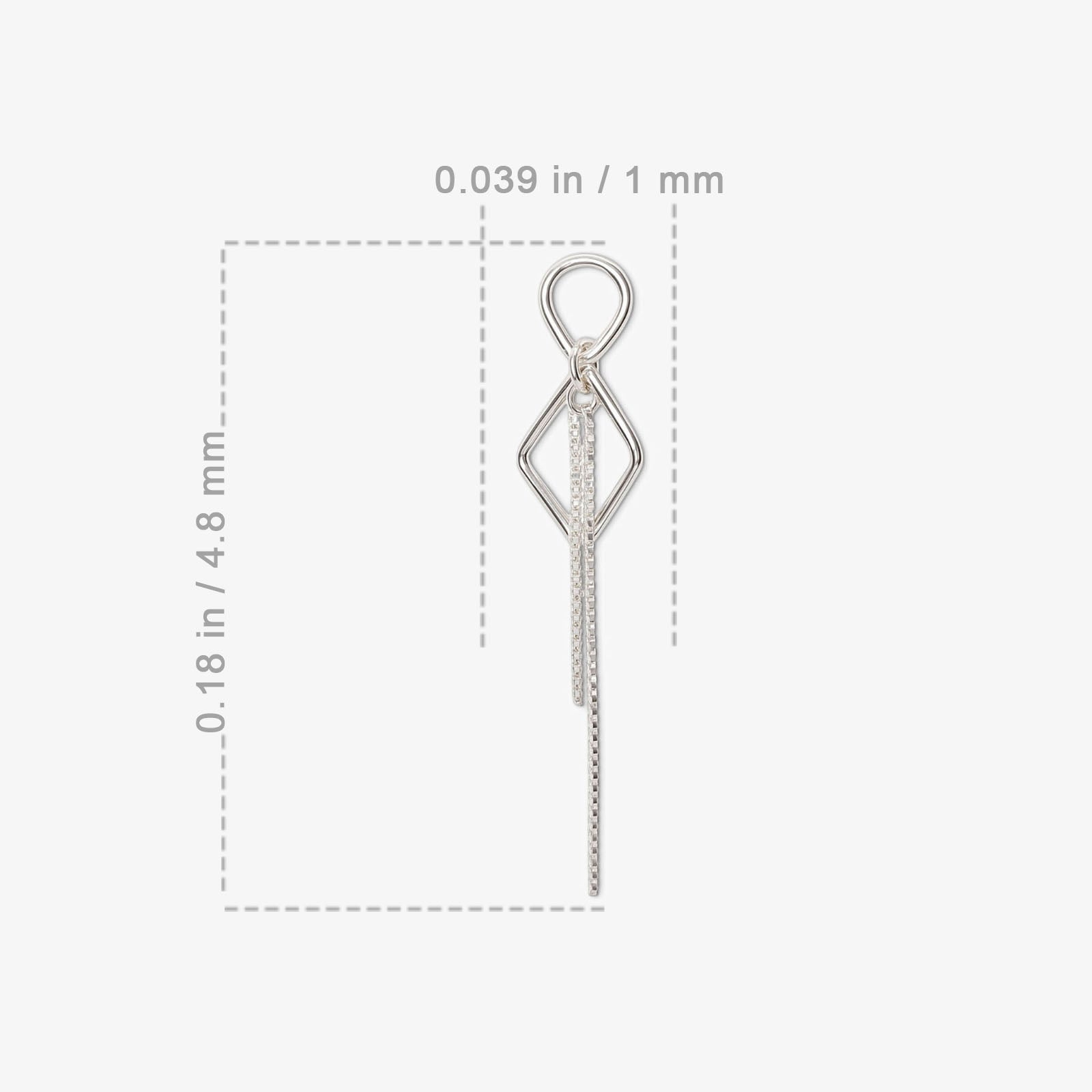 Sleek Threader Chain Design Silver Earrings - Tweov Jewels