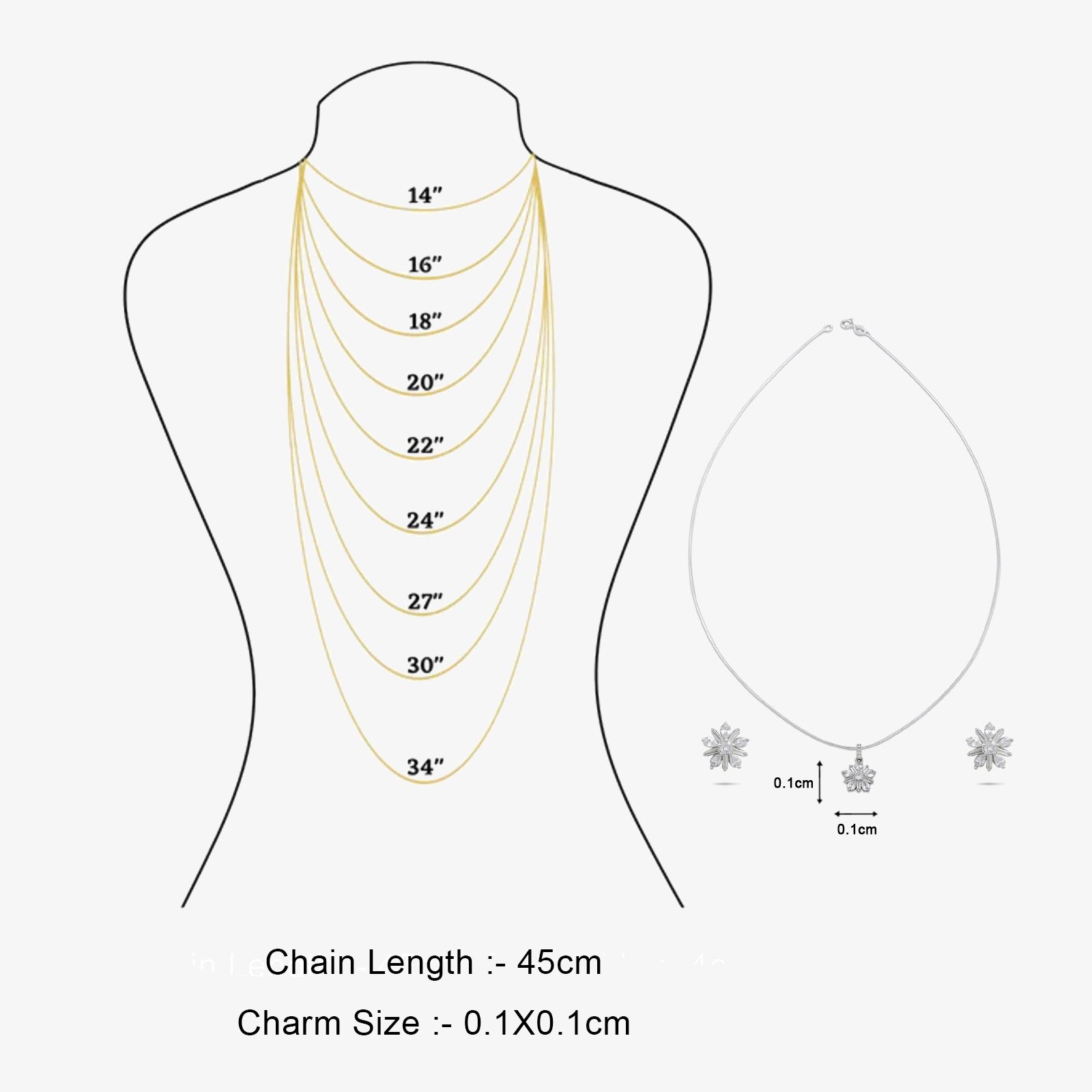 CZ Pendant Necklace & Earrings Set for Women