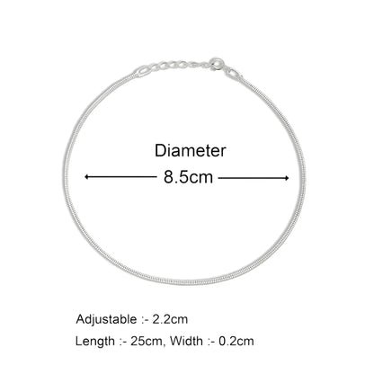 Flat Silver Chain Anklets - Tweov Jewels