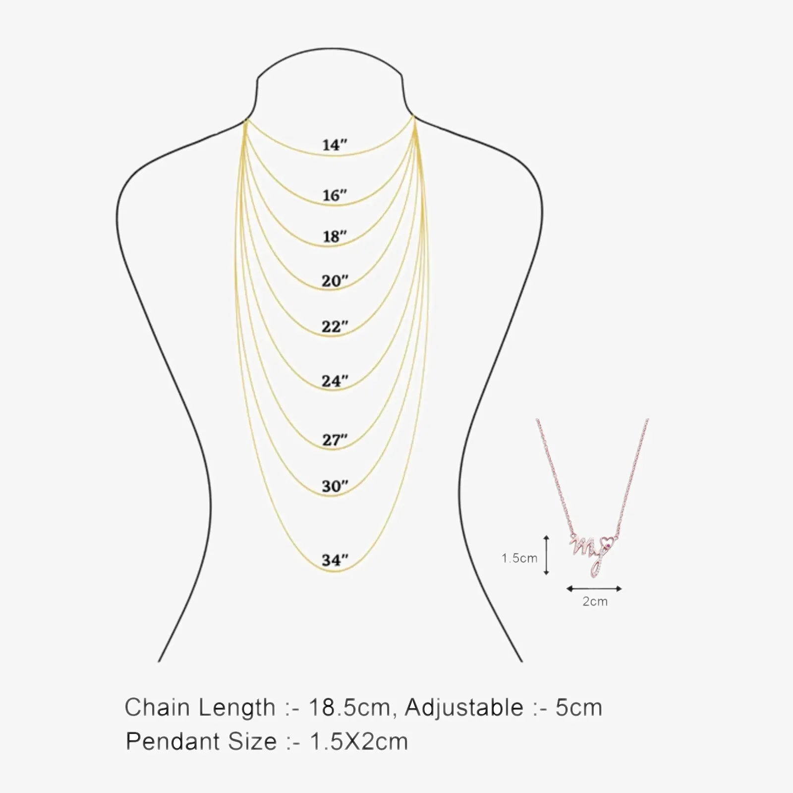 My Heart Rose Gold Silver Necklace - Tweov Jewels
