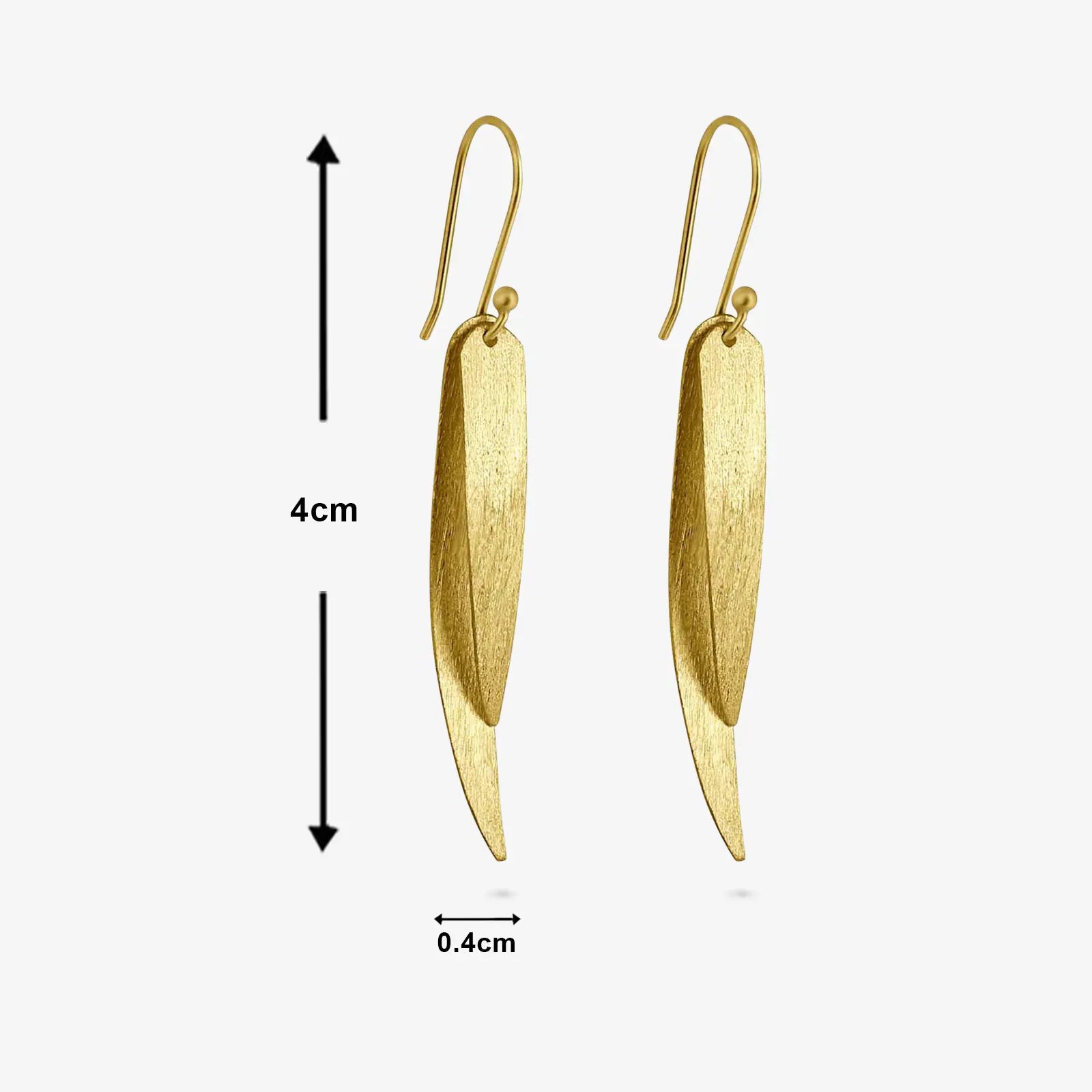 Pure Silver Earrings - Sleek Feather With Gold Plated - Tweov Jewels