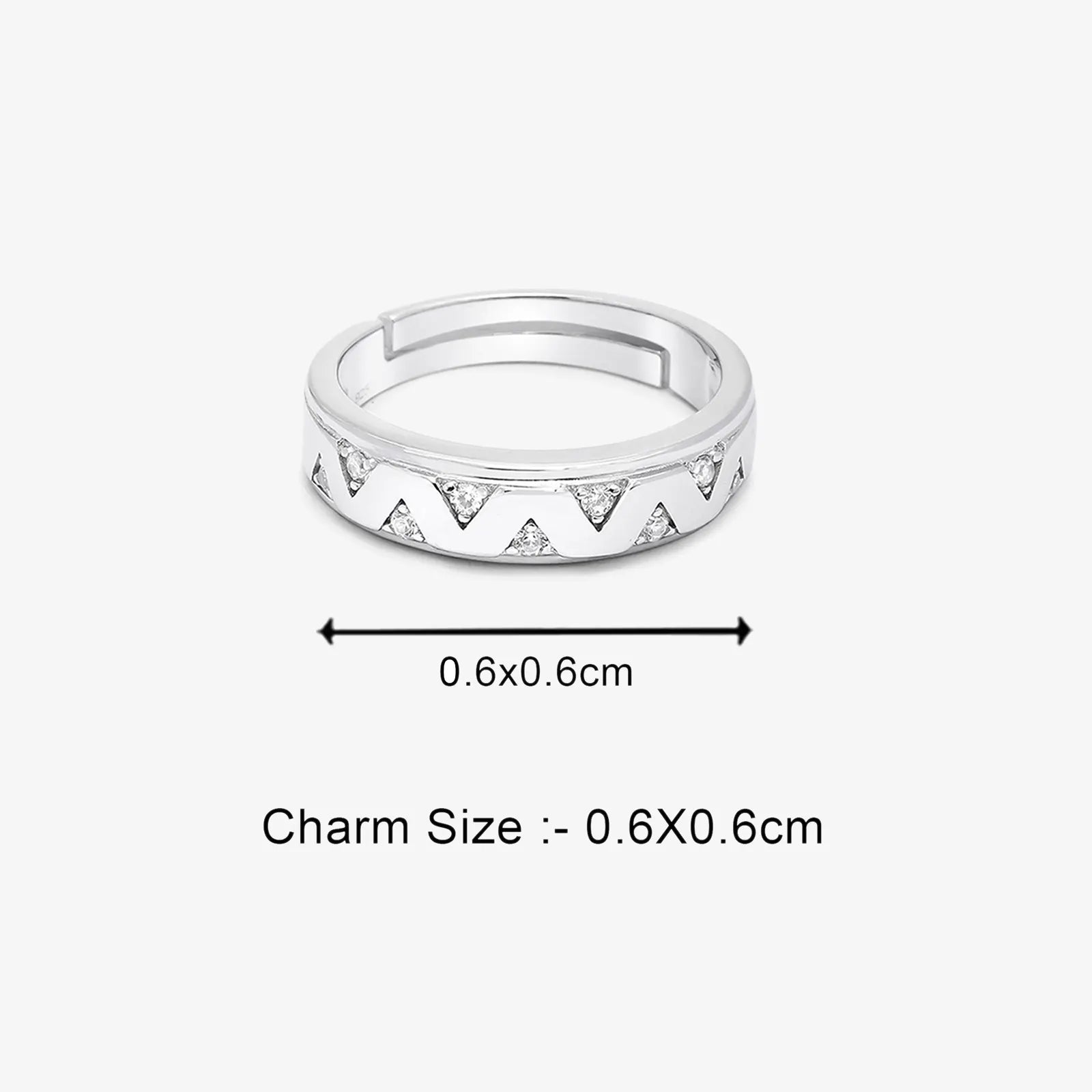Silver CZ Wave Rings for Men - Tweov Jewels