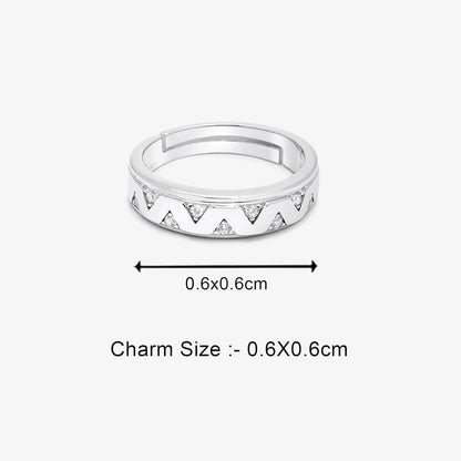 Silver CZ Wave Rings for Men - Tweov Jewels