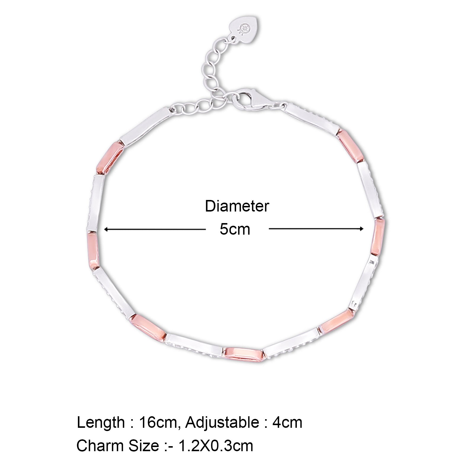925 Sterling Silver Multi-tone Cubic Zirconia Bracelet - Tweov Jewels