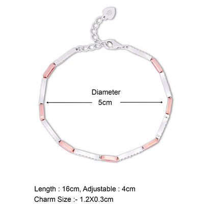925 Sterling Silver Multi-tone Cubic Zirconia Bracelet - Tweov Jewels
