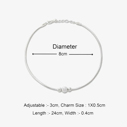 Ball Beaded Thin Silver Chain Anklet for Women - Tweov Jewels